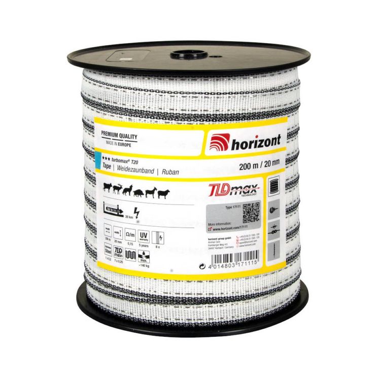 Ruban 200m x 20mm anti UV, HORIZONT Turbomax T20