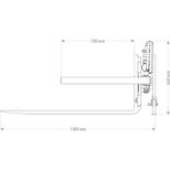 Fourche à palettes UPFR, capacité 1600 kg, tablier rotatif à 180° et réglable, sans coupleur hydraulique, attache au choix, FK MACHINERY