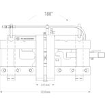 Fourche à palettes UPFR, capacité 1600 kg, tablier rotatif à 180° et réglable, sans coupleur hydraulique, attache au choix, FK MACHINERY