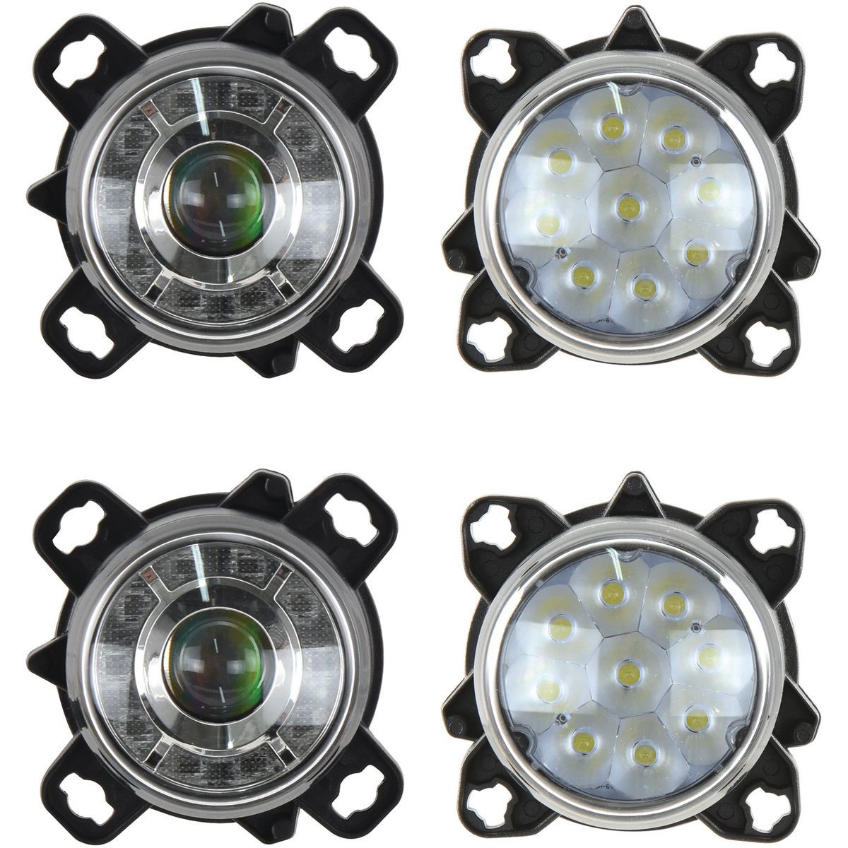 Kit de feux et phares à LED ronds, pour tracteur MASSEY FERGUSON, 1320/4050 Lumens