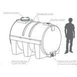 Citerne autoportante renforcée 140 à 5600 litres, pour eau, vanne PVC 2"