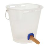 Seau à veau 8 litres avec clapet FixClip, tétine transparent, vendu par 5, KERBL