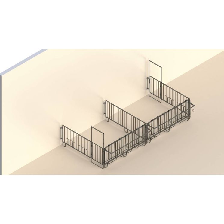 Enclos modulable, Kit double complet pour 2 groupe de 5 veaux, métal galvanisé