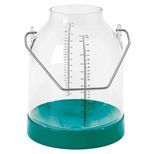 Seau à lait 30 litres transparent vert, avec anse métallique et double graduation, KERBL