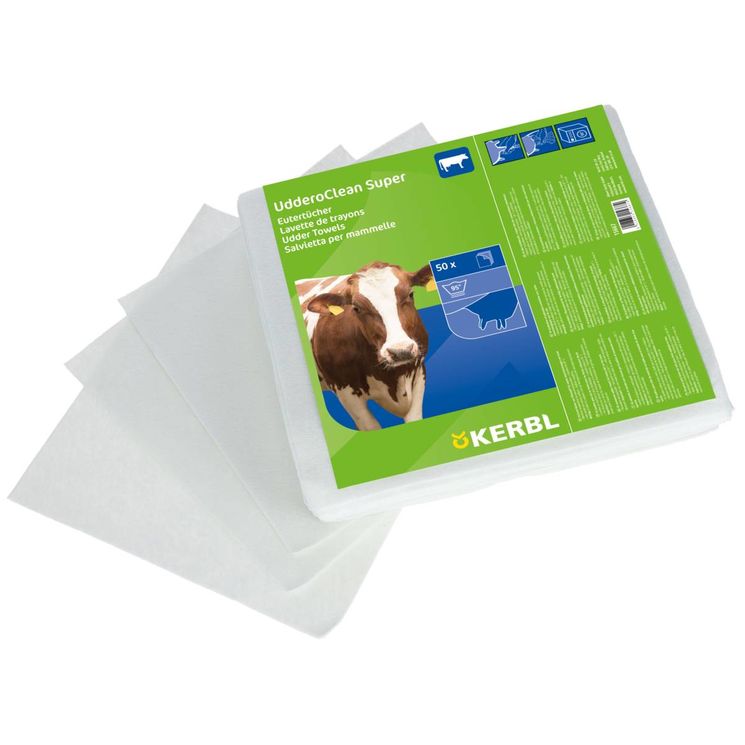 Lot de 50 lavettes pour pis UdderoClean Super 29x27 cm, KERBL