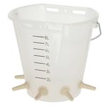 Seau d'allaitement 5 tétines Little Softy 8 litres pour agneaux, plastique transparent avec anse métallique