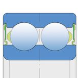 Roulement à billes à contact oblique à double rangée 3206 B.2RS1, D.62x23,8MM, UNIVERSEL