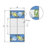 Roulement à billes à contact oblique à double rangée 357234A, D.72x34MM, UNIVERSEL