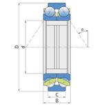 Roulement à billes à contact oblique double rangée D.75x23MM pour faucheuse JOHN DEERE, 265&275, pièce interchangeable