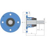 Palier complet 4 trous, pour déchaumeur POTTINGER Terradisc, 9755.02.140.0, pièce interchangeable