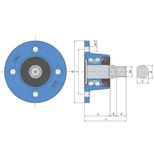 Moyeu agricole IL50-105/4H-M24x1.5-RH, 4 trous, UNIVERSEL