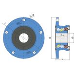 Palier complet, 5 trous, 192001 - 162256 - PN60050, pour déchaumeur à disques RBF, VADERSTAD, pièce interchangeable