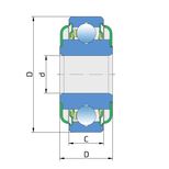 Roulement à billes Q203PP-CC.AH05, D.40x18,3MM, UNIVERSEL