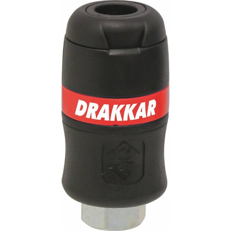 Raccord rapide femelle de sécurité passage d'air 6mm filetage 1/4" femelle, DRAKKAR