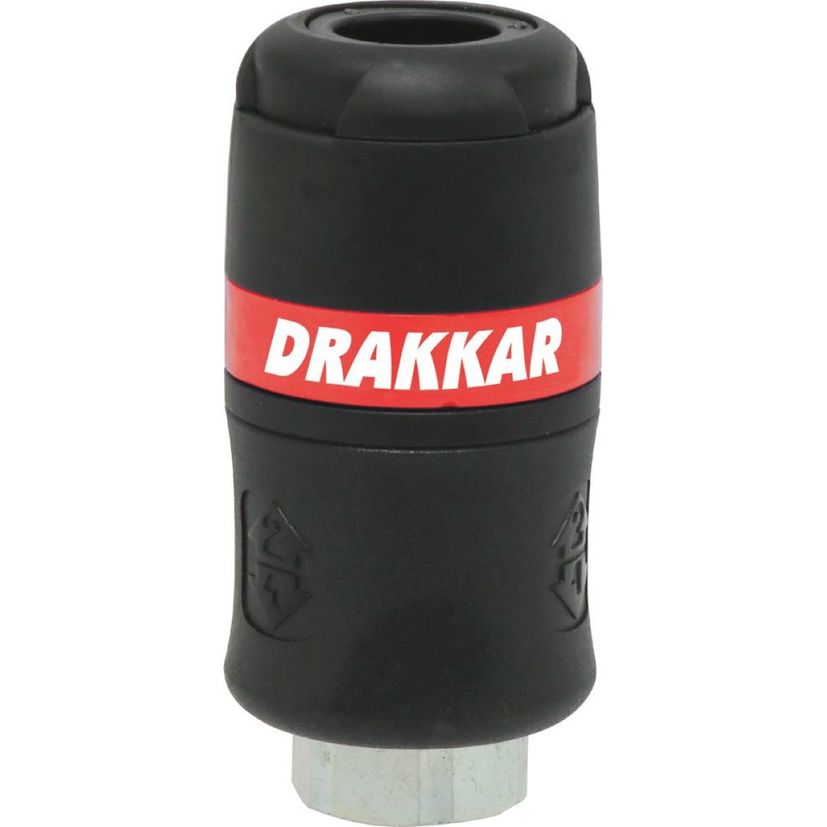 Raccord rapide femelle de sécurité passage d'air 8mm filetage femelle 3/8", DRAKKAR