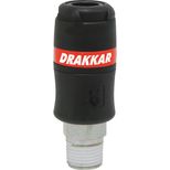 Raccord rapide femelle de sécurité passage d'air 8mm filetage mâle 1/2", DRAKKAR