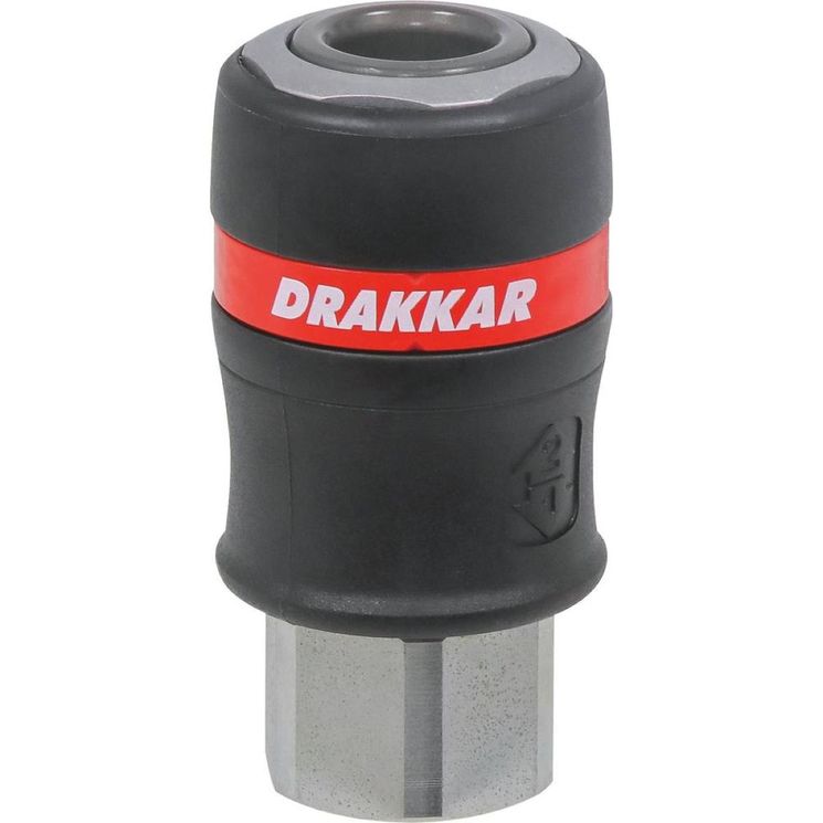 Raccord rapide femelle de sécurité passage d'air 11mm filetage 3/4", DRAKKAR