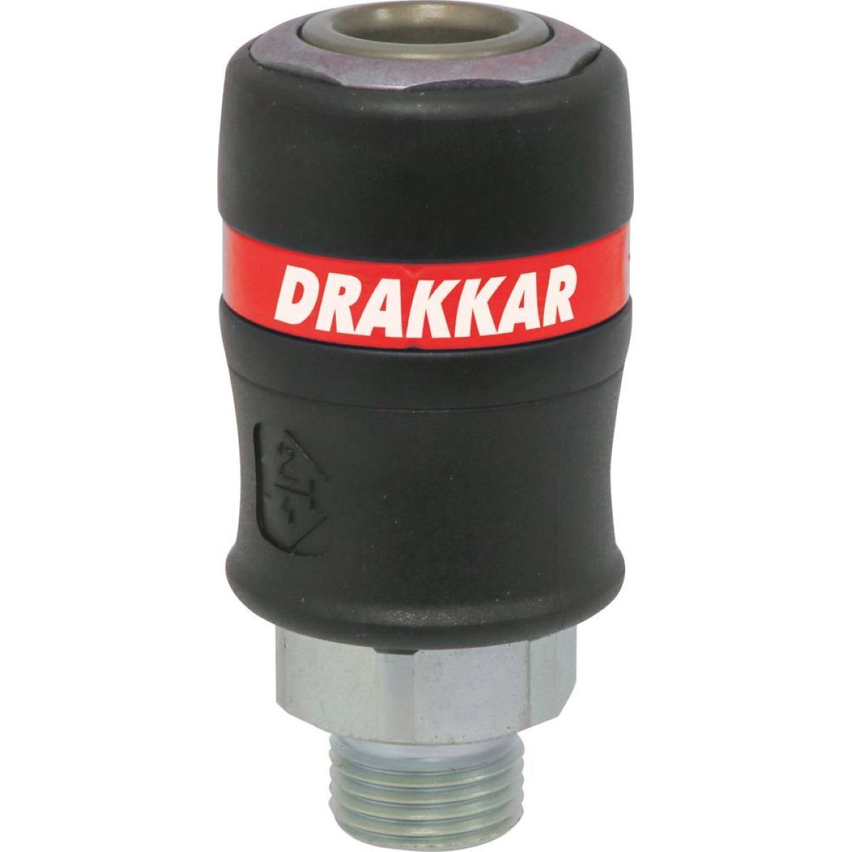 Raccord rapide femelle de sécurité passage d'air 11mm filetage mâle 1/2", DRAKKAR