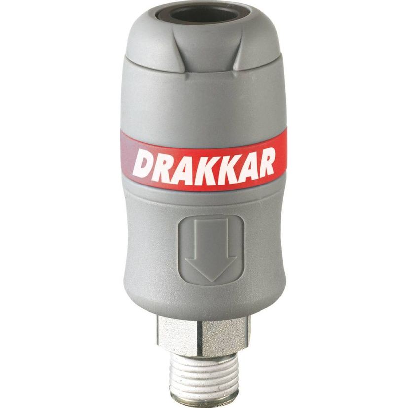 Raccord rapide femelle passage d'air 6mm filetage mâle 1/4", DRAKKAR