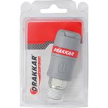 Raccord rapide femelle passage d'air 8mm filetage mâle 1/2", DRAKKAR