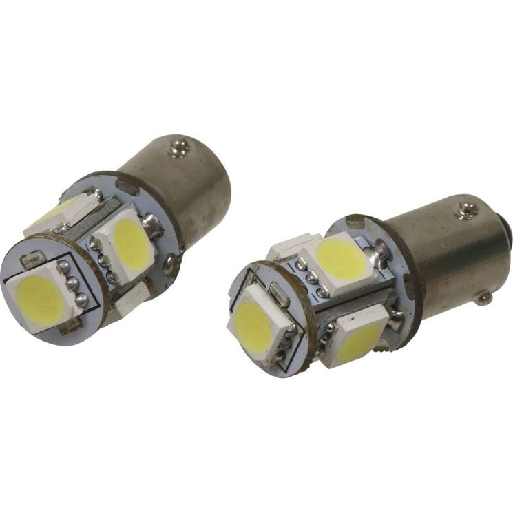 Lot de 2 ampoules témoin LED blanche 12V 1.5W, CULOT BAY9s, UNIVERSEL