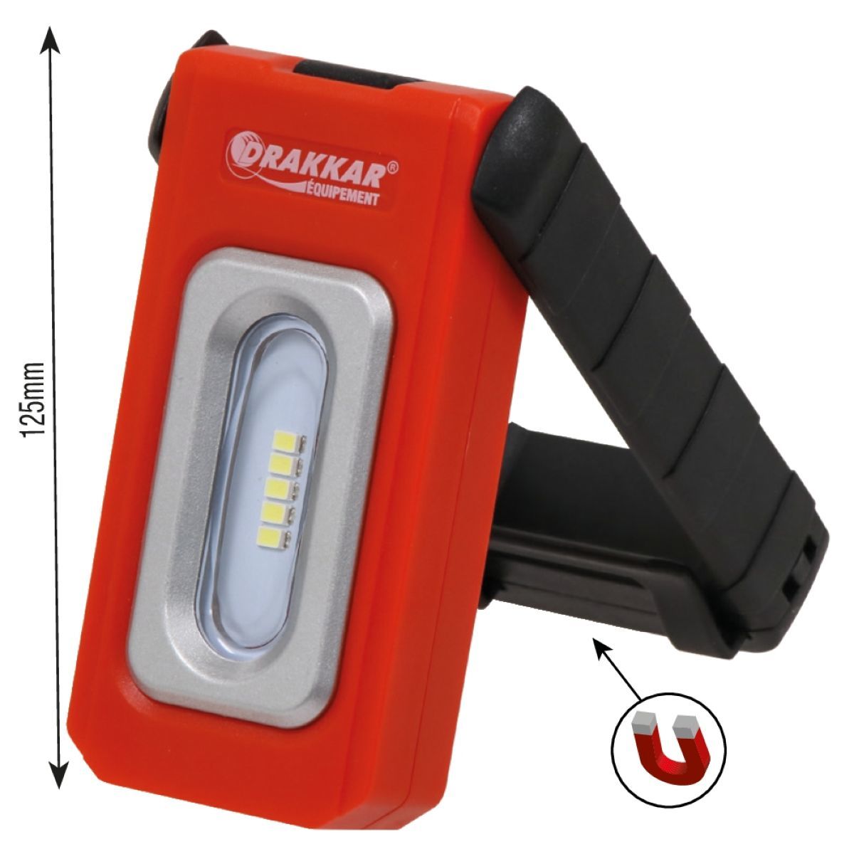 Lampe de poche rechargeable 5 LED, lumens 220Lm, magnétique, DRAKKAR