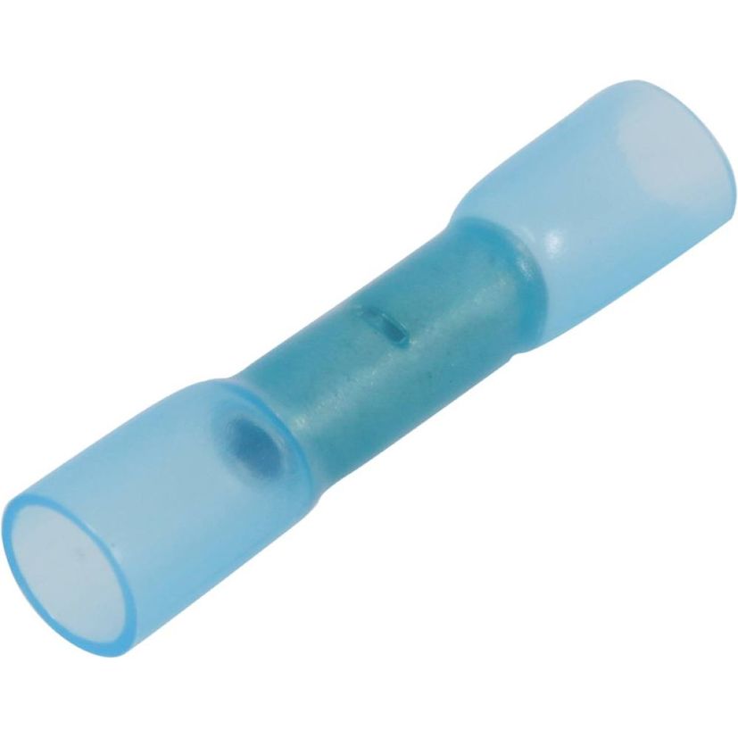 Lot de 10 cosses jonction bout à bout isolées thermorétractables M2 bleue pour fil 1,5 à 2,5mm