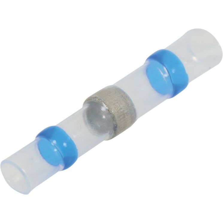 Lot de 10 cosses jonction bout à bout thermorétractables à souder bleue pour fil 1,5 à 2,5mm²