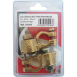 Lot de 2 colliers PL double serrage, câble jusqu'à section 95mm², polarité + et -