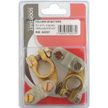 Lot de 2 colliers PL double serrage, câble jusqu'à section 90mm², polarité + et -