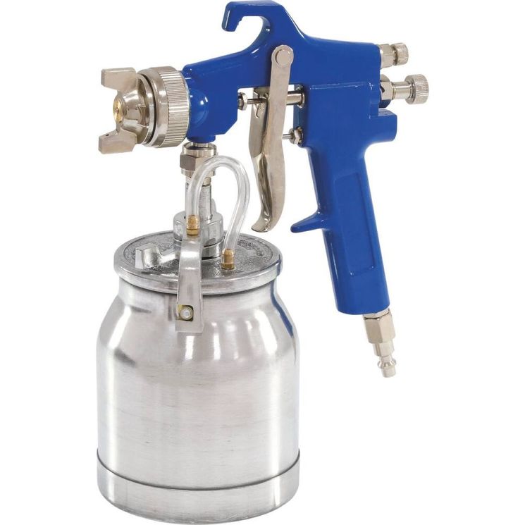 Pistolet de peinture 5 bar, 130 - 200 l/min, buse Ø 1,8 mm, godet inférieur 1 litre, STILKER