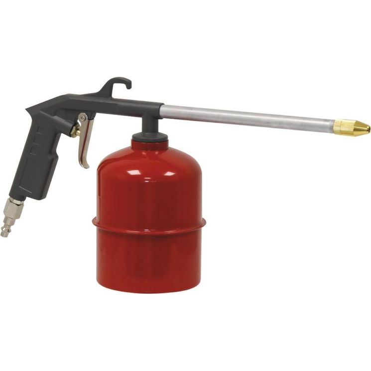 Pistolet de lavage pneumatique 6 bar, consommation air 104 l/min, godet métallique 1 litre, STILKER