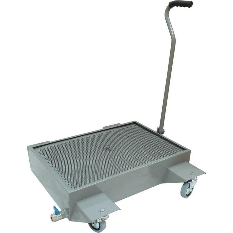 Bac récupérateur d'huile 24 litres, mobile, 600x400x150 mm, vidange par gravité, 4 roues pivotantes, DRAKKAR