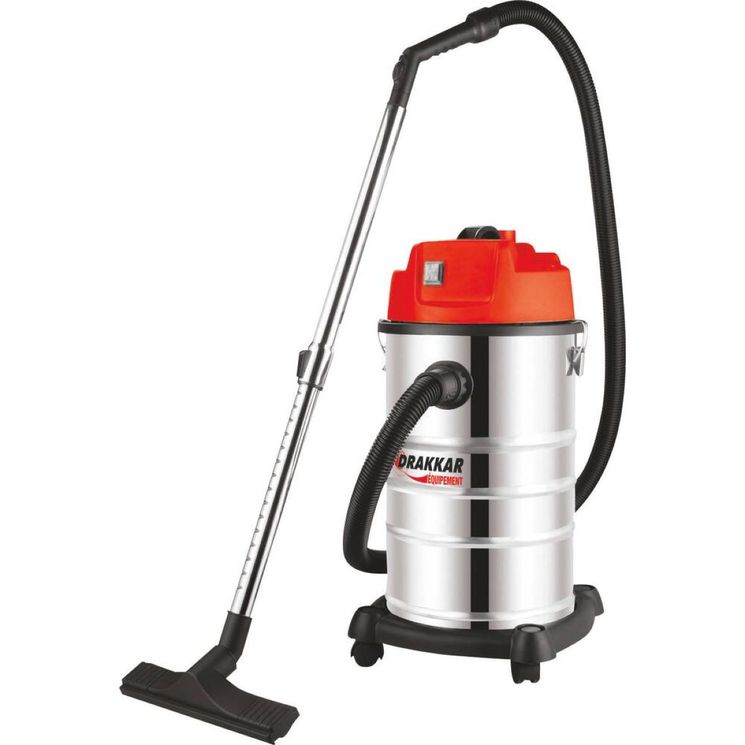 Aspirateur eaux et poussières cuve INOX 30 litres, 1200W, DRAKKAR