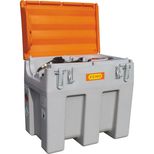 Citerne de ravitaillement fuel 600 litres, avec kit pompe à gasoil 12V 45 l/min, pistolet automatique et capot, CEMO