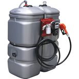 Cuve de stockage Gasoil, Fuel, GNR, 750 litres, PEHD double paroi, avec pompe 60 l/min, DRAKKAR