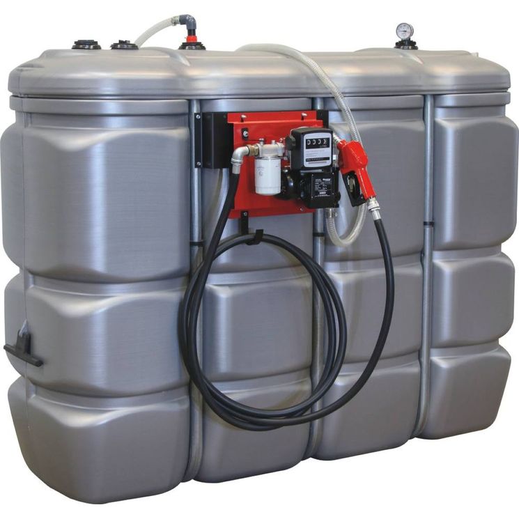 Cuve de stockage Gasoil, Fuel, GNR, PEHD 2000 litres double paroi, 60 l/min, DRAKKAR