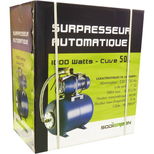 Surpresseur automatique Fonte 50 litres, 230V, débit maxi 4600 l/h, 3 bar, pour utilisation d’arrosage, de lavage et d’irrigation