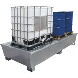 Bac de rétention pour 2 IBC, 254x122x40,6 cm, charge maxi 2100 kg