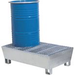 Bac de rétention pour 2 fûts 220 litres, 128x74x36 cm, charge maxi 500 kg, DRAKKAR