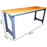 Établi d´atelier plateau bois 40 mm, charge maxi 1000 kg, 2000x630x870 mm, DRAKKAR