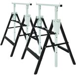 Lot de 2X tréteaux pliants, en acier, capacité 150 kg, extensible, hauteur réglable de 81 à 120 cm, STILKER