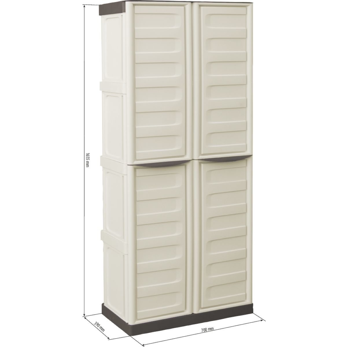 Armoire PVC haute avec 3 étagères de rétention, 700x390x1655mm, UNIVERSEL