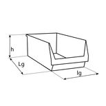 Boite à bec polypropylène avec porte étiquette, empilables, en plusieurs dimensions, UNIVERSEL