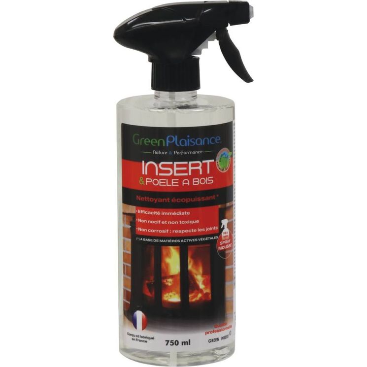 Nettoyant écopuissant pour insert et poêle à bois, flacon spray de 750 ml, GREEN PLAISANCE