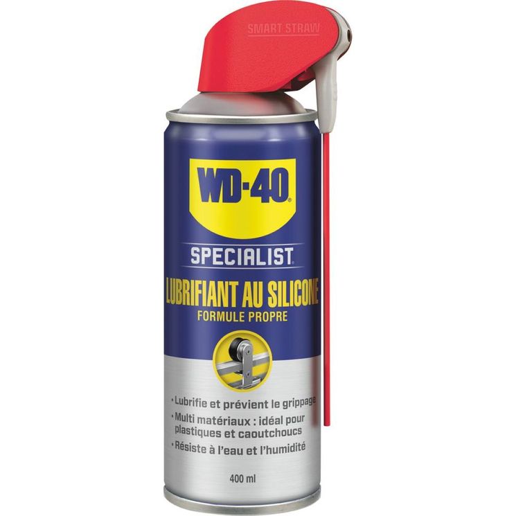 Lubrifiant au silicone ”Specialist” aérosol pour le métal, les plastiques, les caoutchoucs et le bois, WD40