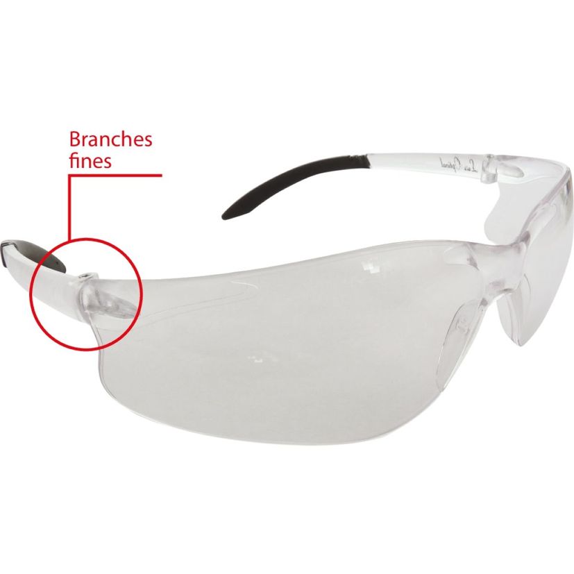 Lunettes de protection épouse la forme du visage, protection latérale monobloc