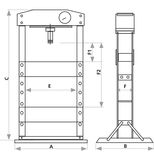 Presse d´atelier 45T, manuelle et pneumatique, DRAKKAR