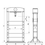 Presse d´atelier 40T, manuelle et pneumatique, DRAKKAR