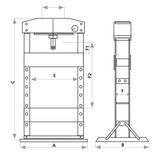 Presse d'atelier 100T, manuelle et pneumatique, DRAKKAR